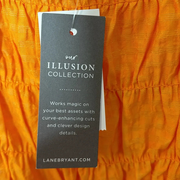 Lane Bryant Illusion Smocked Bodice Short Sleeve Blouse Top Women Size 22 NWT - Picture 8 of 10